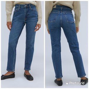 Everlane women’s the original cheeky jeans straight high rise denim 33 crop NWT